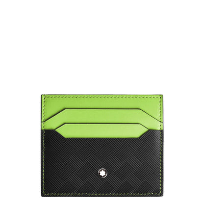 Porta carte elegante montblanc nero lime in pelle con trama intrecciata e stella argentata montblanc