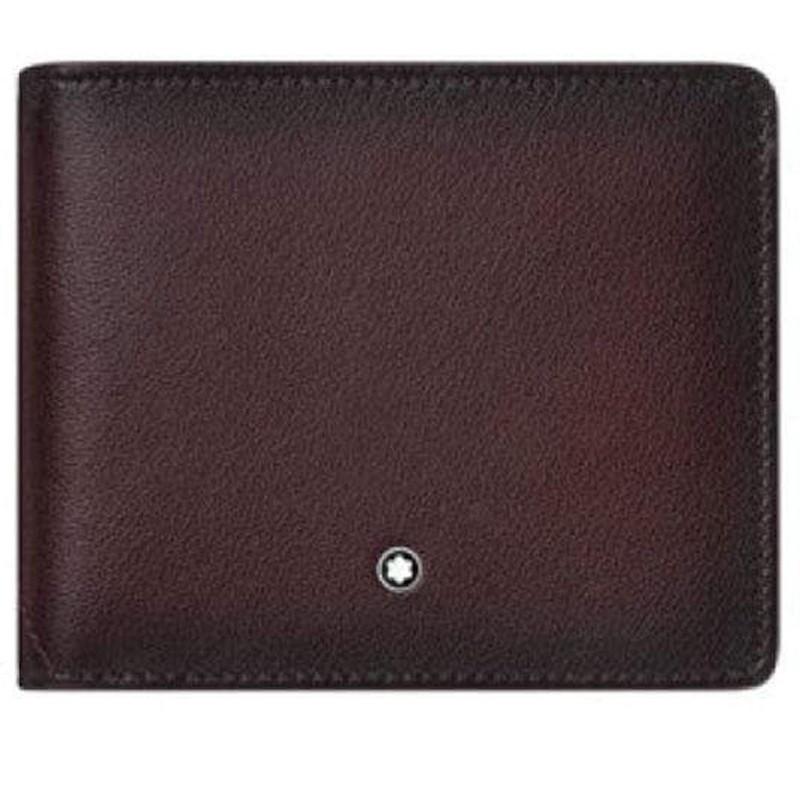 Montblanc portafoglio 6 scomparti Meisterstück Sfumato bordeaux 123720
