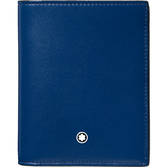 Montblanc compacte portemonnee met 6 vakken Meisterstück zwart/blauw 129678