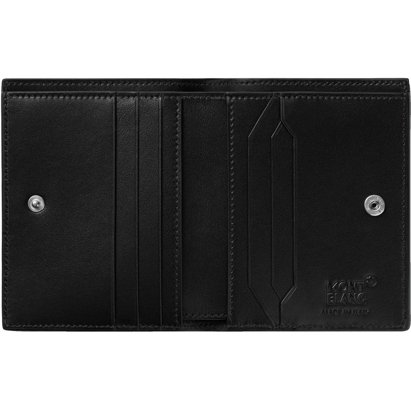 Montblanc compacte portemonnee met 6 vakken Meisterstück zwart/blauw 129678
