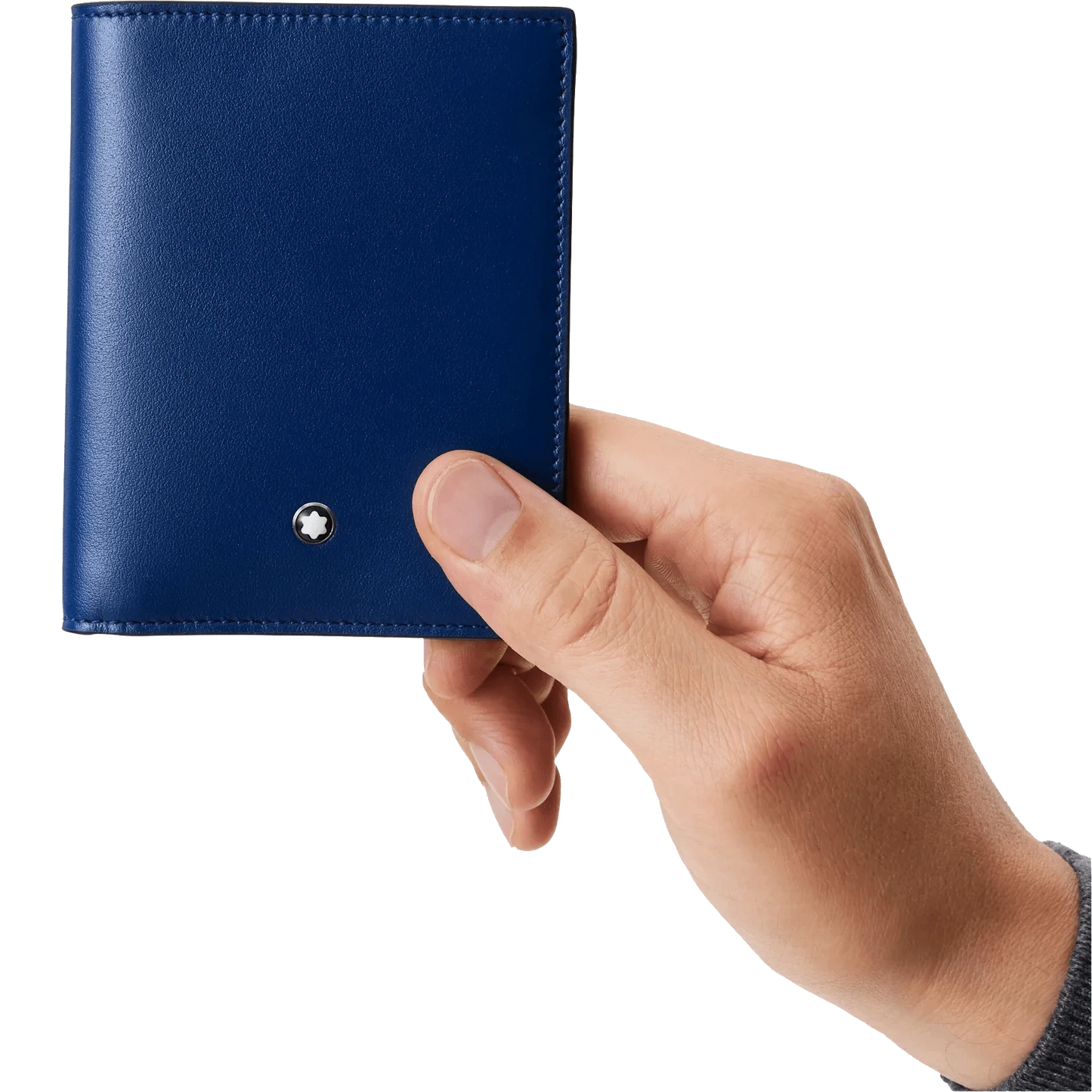 Montblanc compacte portemonnee met 6 vakken Meisterstück zwart/blauw 129678