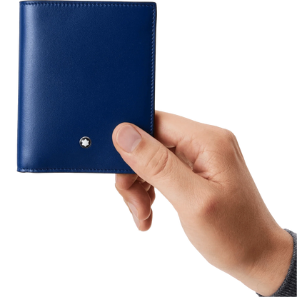 Montblanc compacte portemonnee met 6 vakken Meisterstück zwart/blauw 129678