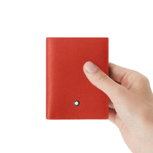 Montblanc Sartorial Mini Portemonnee met 4 vakken, koraalrood, 198229