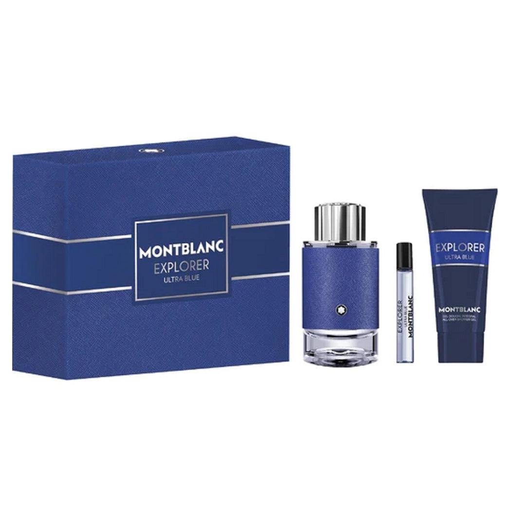 Montblanc cadeau set Explorer Ultra Blue EDP 100ML + 7.5ML SPRAY + 100ML SG MB020C07S1