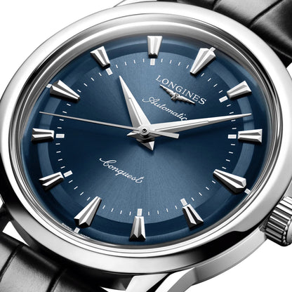 Longines orologio conquest heritage 38mm automatico acciaio blu protetto dall’ufficio federale svizzero