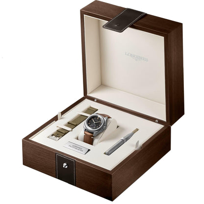 Longines horloge Pilot Majetek Box Edition 43mm zwart automatisch staal L2.838.4.53.9