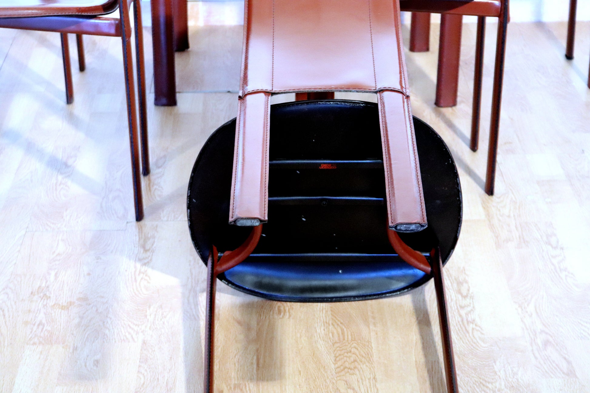 Set di 6 sedie Lara, Giorgio Cattelan per Cattelan Italia, pelle bordeaux