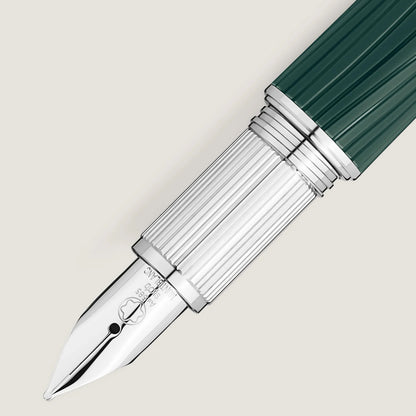 Montblanc stilografica starwalker polargreen verde profondo con accenti argentati e punta media in metallo lucido