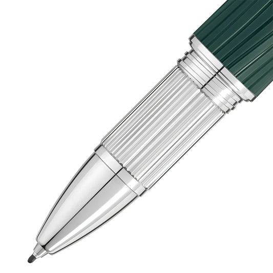 Montblanc starwalker polargreen fineliner in verde scuro e argento con finitura metallica rigata polargreen cattura magia dell’aurora boreale