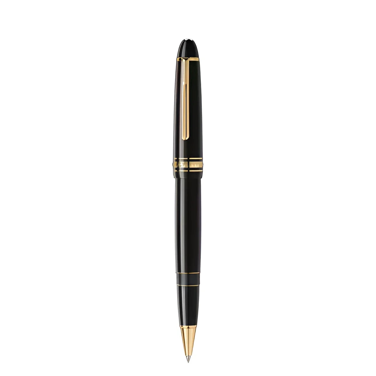 Montblanc roller meisterstuck gold-coated legrand 132454 in pregiata resina nera con finiture oro lucide