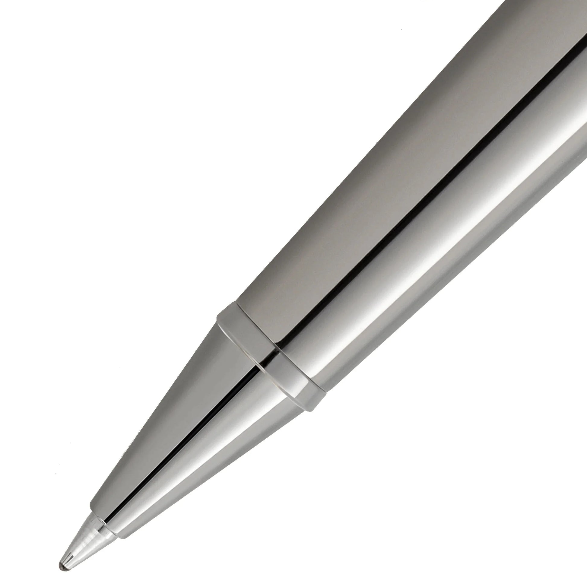 Montblanc roller Doué Classique Meisterstück pen in silver metal with black accent line inspired by around the world theme