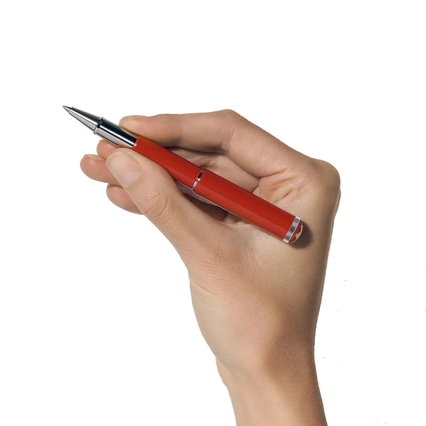 Montblanc heritage collection rouge et noir noir baby rollerball pen rosso corallo con finiture metalliche argento lucido
