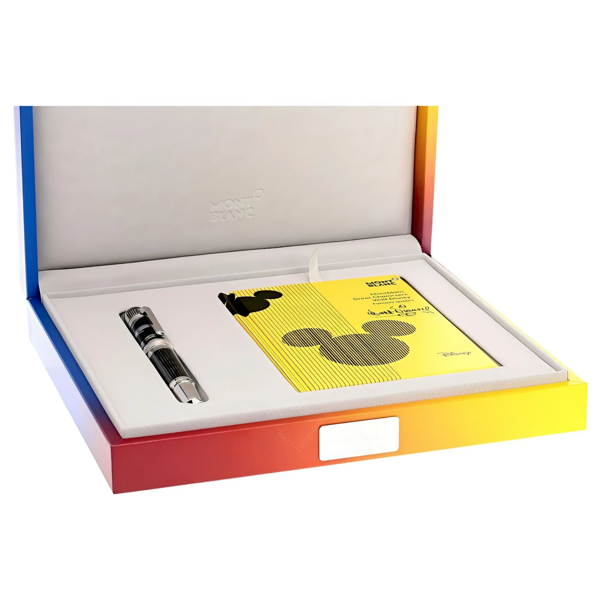 Montblanc roller great characters walt disney edizione limitata penna stilografica con accenti neri e argento e scatola arcobaleno