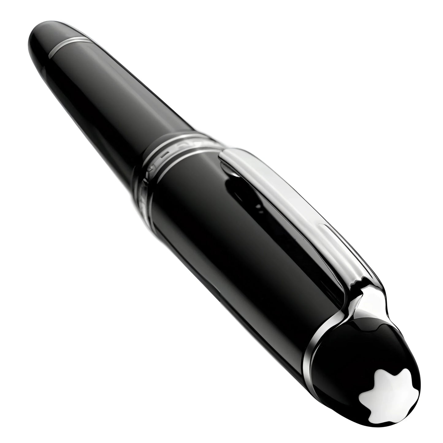 Montblanc roller meisterstück platinum-coated legrand 132451 in pregiata resina nera lucida con dettagli argento e stella bianca