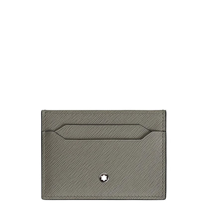 Montblanc porta carte sartorial grigio medio in pelle stampa saffiano con portacarte grigio e stella argentata