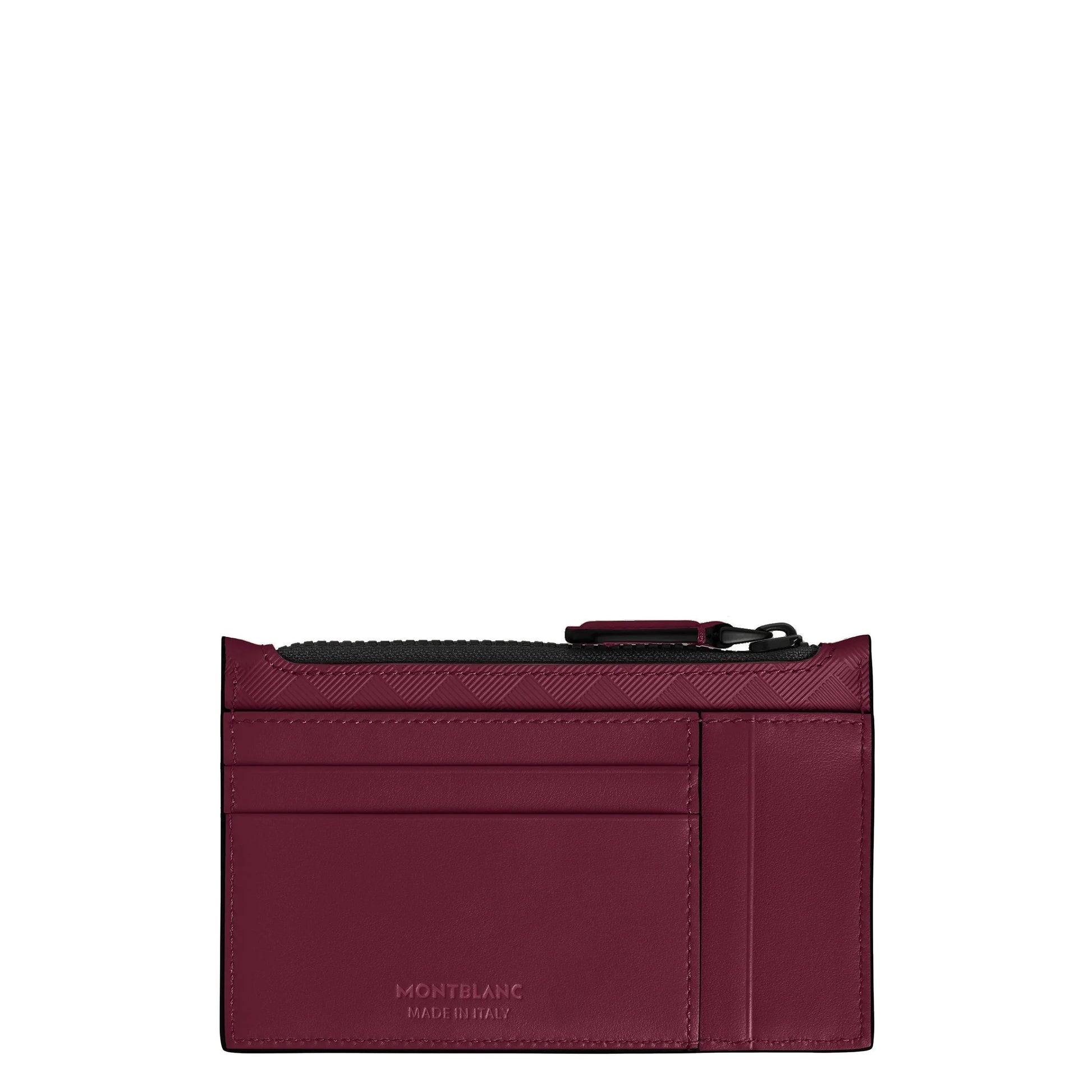 Montblanc porta carte extreme 3.0 in pelle bordeaux con cerniera nera e logo in rilievo