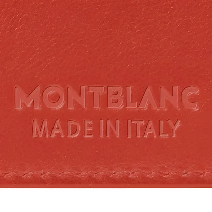 Porta carte montblanc in pelle rossa con marchio a rilievo e lavorazione artigianale italiana per carte essenziali organizzate