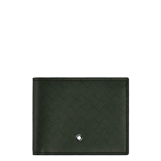 Portafoglio montblanc portafoglio extreme 3.0 6cc multikaki verde in pelle intrecciata con distintivo motivo extreme e star argento elegante alleato quotidiano