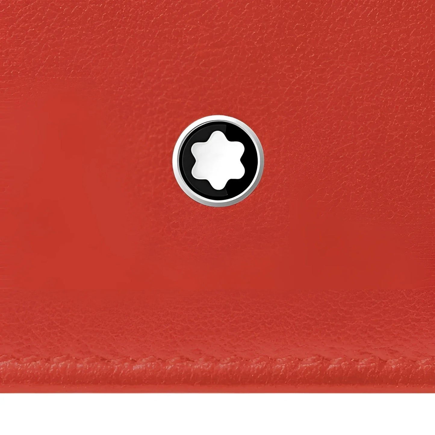 Portafoglio montblanc soft red in raffinata pelle morbida con emblematico simbolo circolare montblanc rosso