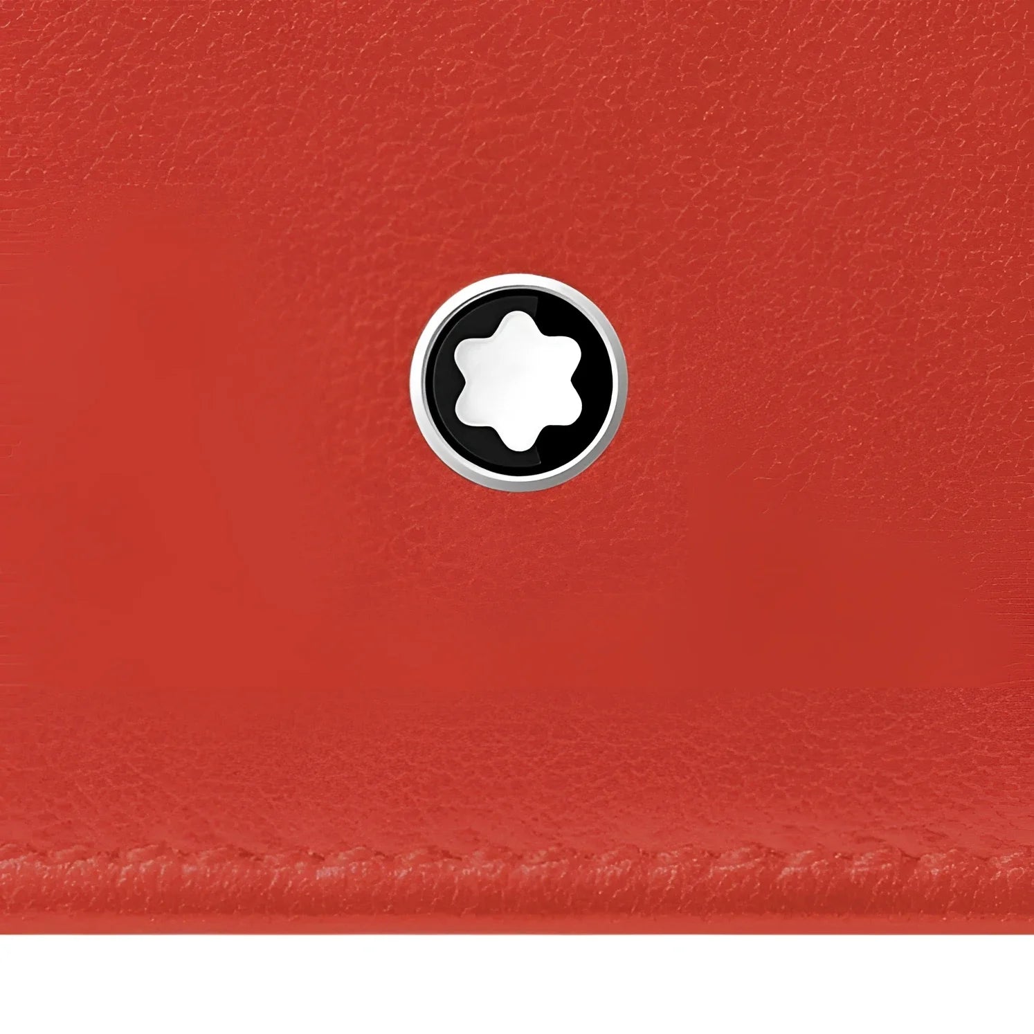 Portafoglio montblanc soft red in raffinata pelle morbida con emblematico simbolo circolare montblanc rosso