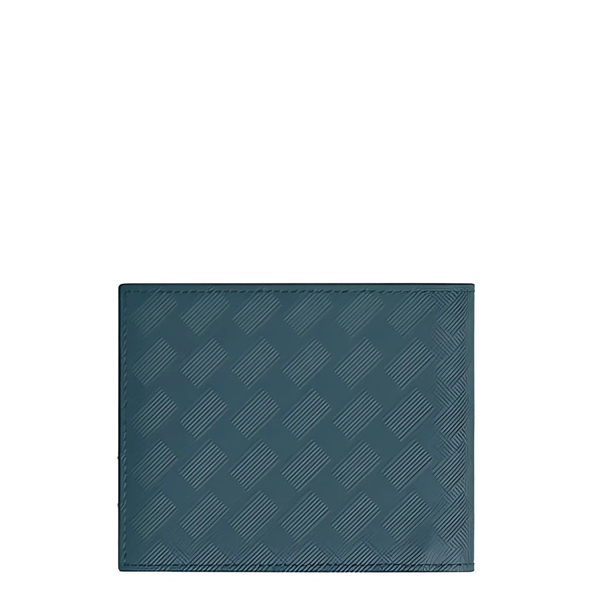 Portafoglio montblanc extreme blu avio con motivo geometrico inciso in pelle tono teal scuro