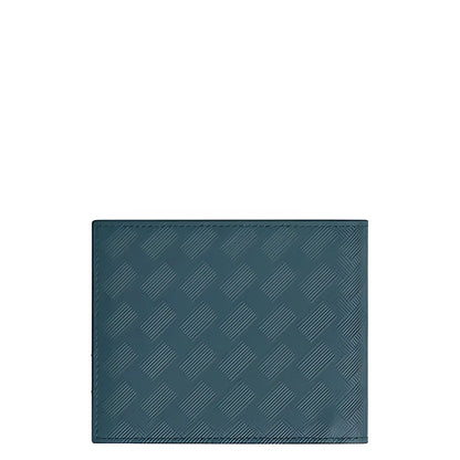 Portafoglio montblanc extreme blu avio con motivo geometrico inciso in pelle tono teal scuro