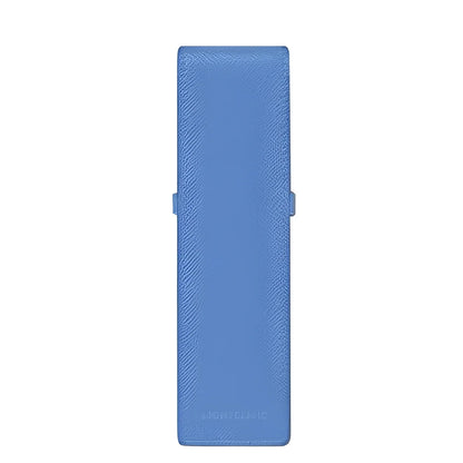 Montblanc astuccio per 2 strumenti da scrittura in pelle light blue dusty blue con design minimalista casa elegante