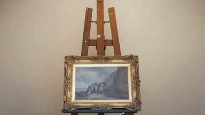 Joseph Paul Pettitt & George Young "The Mussel Gatherers on the South Coast" Engeland, 19e eeuw, met toeschrijvingsmerk en handtekening