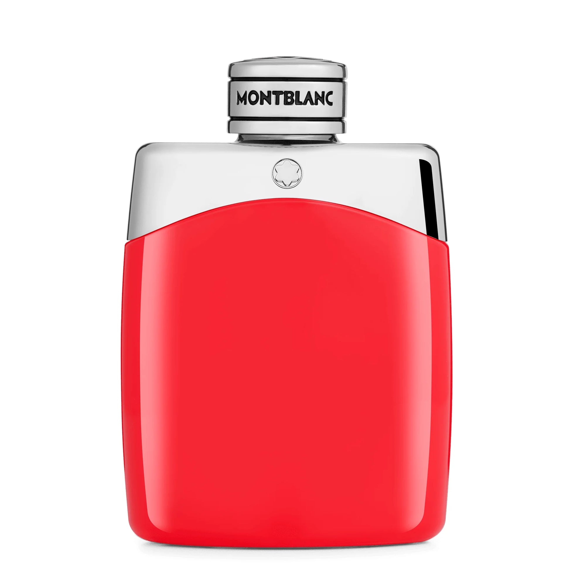 Flacone stile borraccia montblanc legend red eau de parfum 100ml rosso e argento elegante e moderno