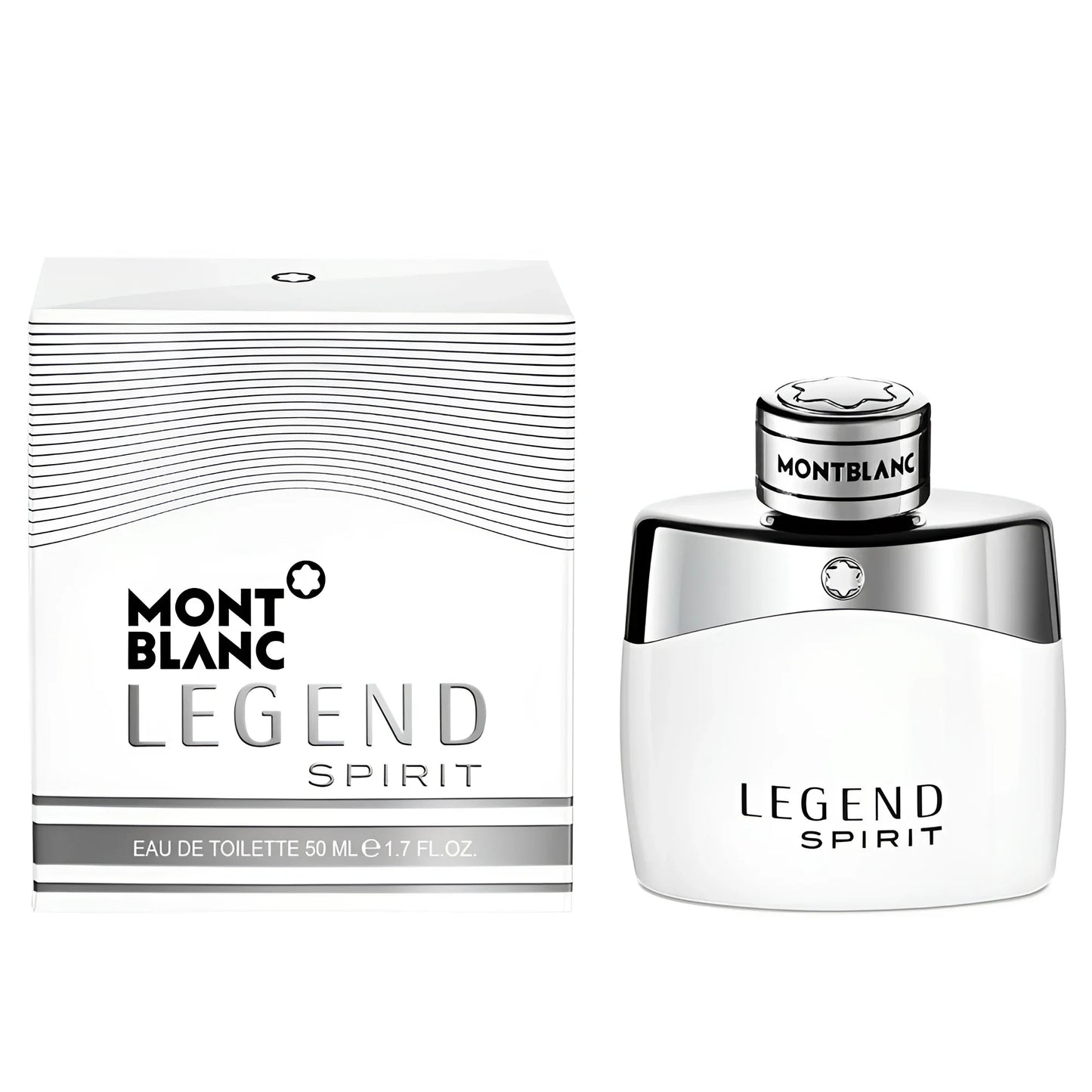 Montblanc legend spirit eau de toilette 50ml in bottiglia bianca e argento con confezione abbinata profumo incredibilmente fresco