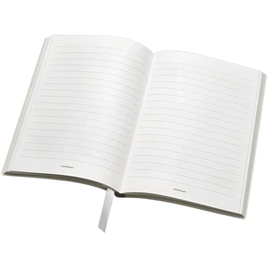 Montblanc blocco note notebook 146 a righe ladies edition pearl in pelle bianca con pagine rigate e segnalibro coordinato
