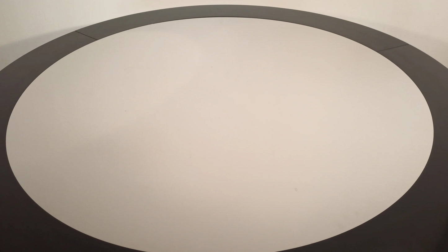 Lampada circolare con paralume in vetro bianco tavolo desco vintage di achille castiglioni per zanotta anni 70