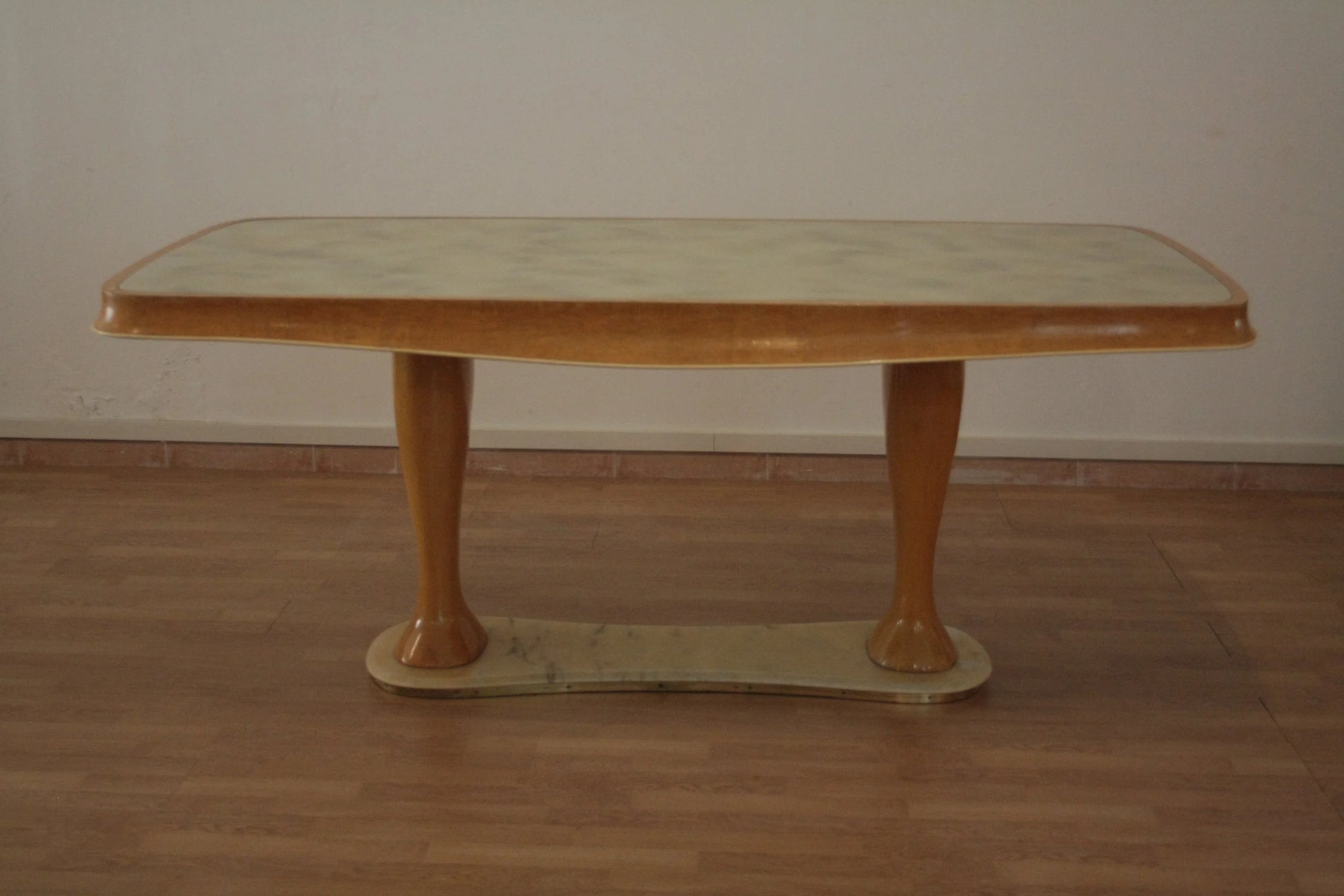 Tavolo da pranzo vittorio dassi in legno rettangolare mid-century moderno per uso dario raia antiquariato