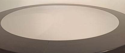 Piano tondo in vetro con superficie bianca tavolo desco vintage di achille castiglioni per zanotta anni 70