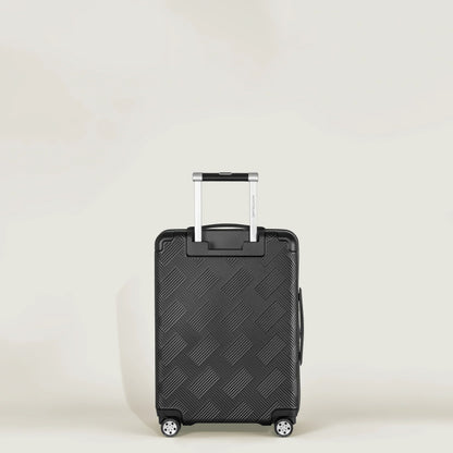 Valigia trolley montblanc my4810 extreme nero con superficie diamantata rigida e manico telescopico argento