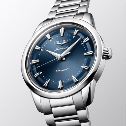 Longines Heritage 40mm automatisch horloge van blauw staal L1.650.4.92.6