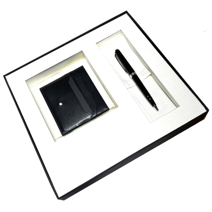 Montblanc set balpen Pix en creditcardhouder 6cc Meisterstuck zwart 137793