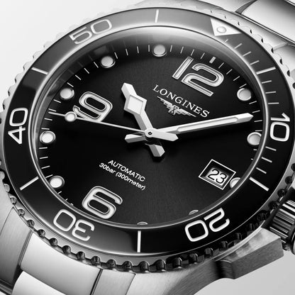Longines horloge Hydroconquest 39mm zwart automatisch staal