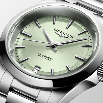 Longines horloge Conquest 34mm groen automatisch staal L3.430.4.02.6