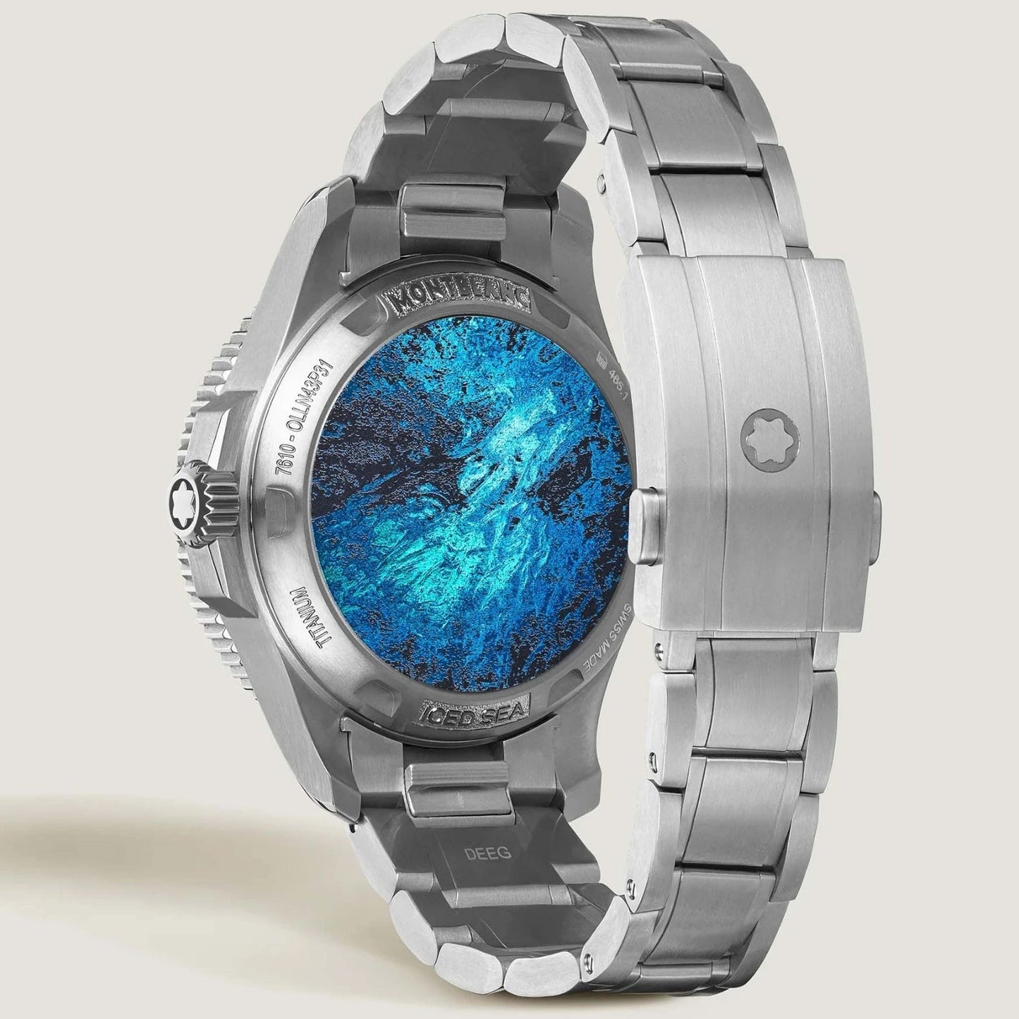 Montblanc Iced Sea 0 Oxygen Deep 4810 43mm Blauw Automatisch Titanium Horloge 135634