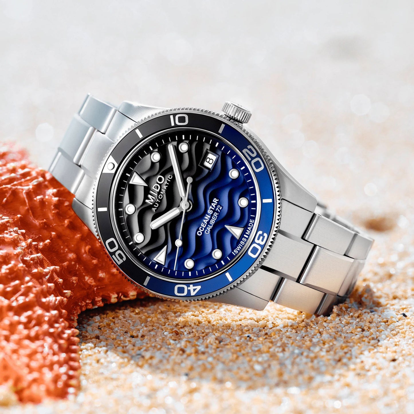Mido Ocean Star 39mm Blauw Automatisch Stalen Horloge M026.907.11.041.00