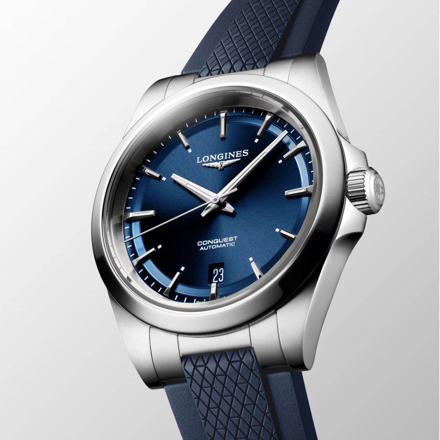 Longines horloge Conquest 38mm blauw automatisch staal L3.720.4.92.9