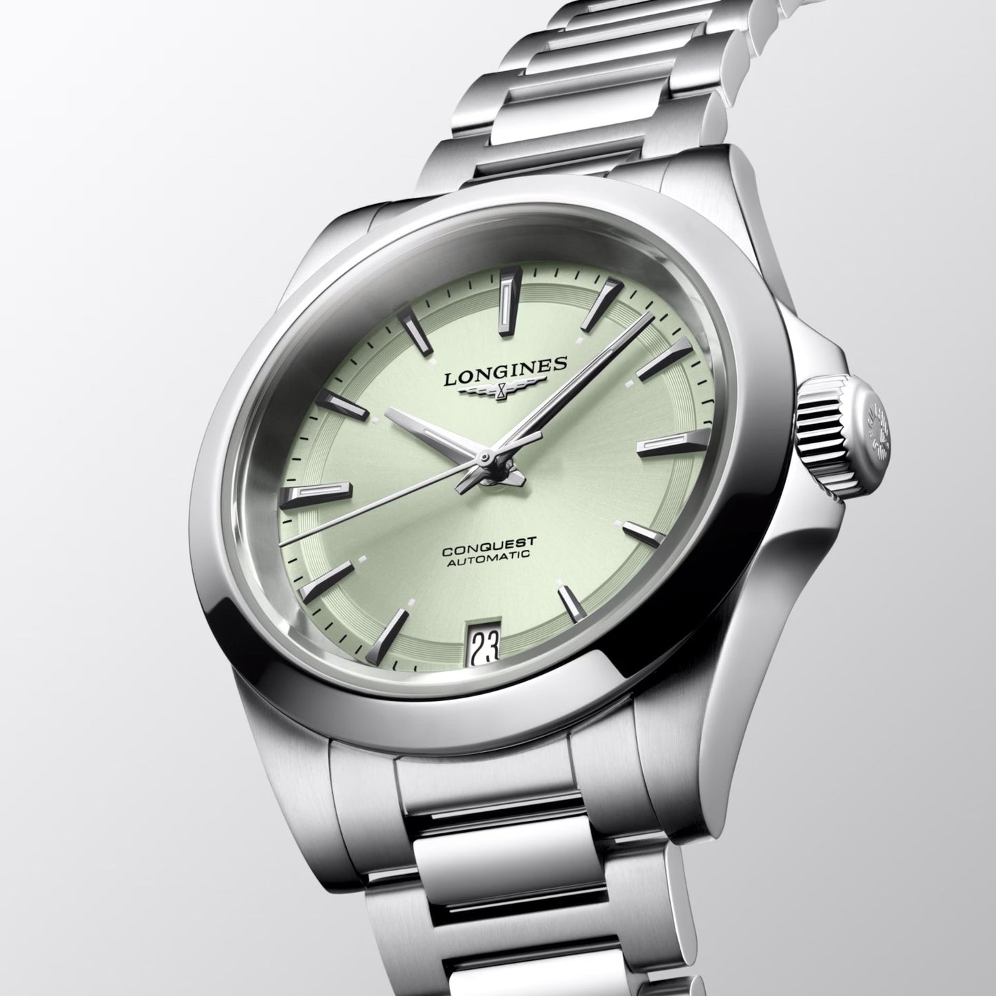 Longines horloge Conquest 34mm groen automatisch staal L3.430.4.02.6