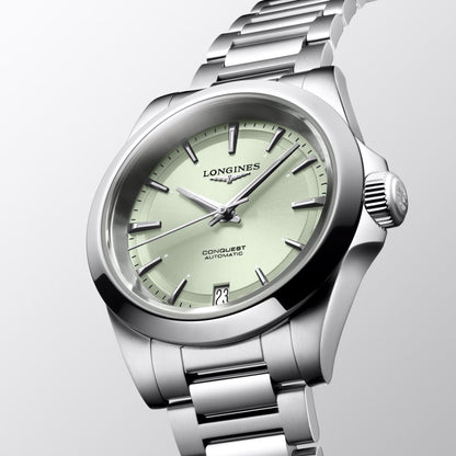 Longines horloge Conquest 34mm groen automatisch staal L3.430.4.02.6