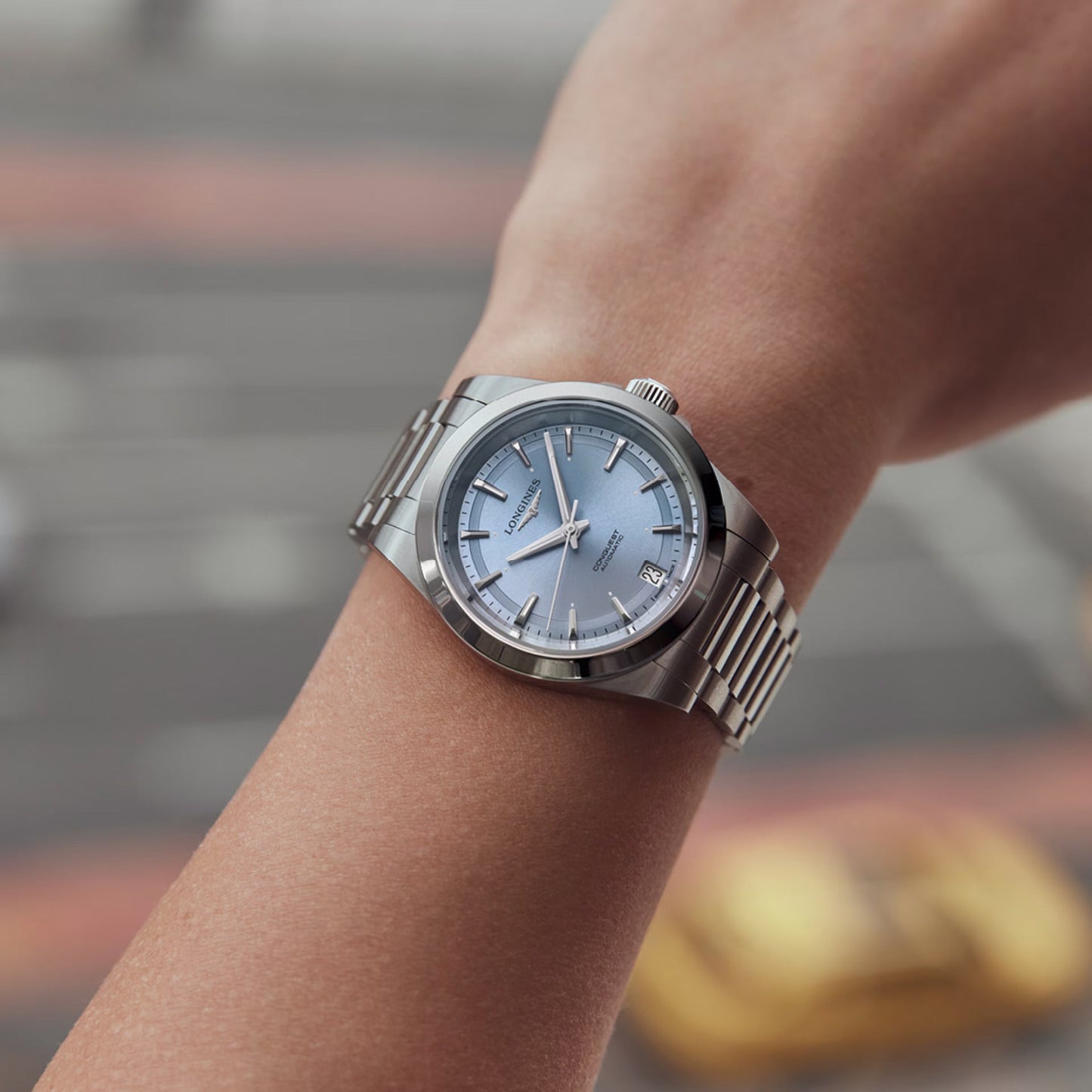 Longines horloge Conquest 34mm blauw automatisch staal L3.430.4.92.6