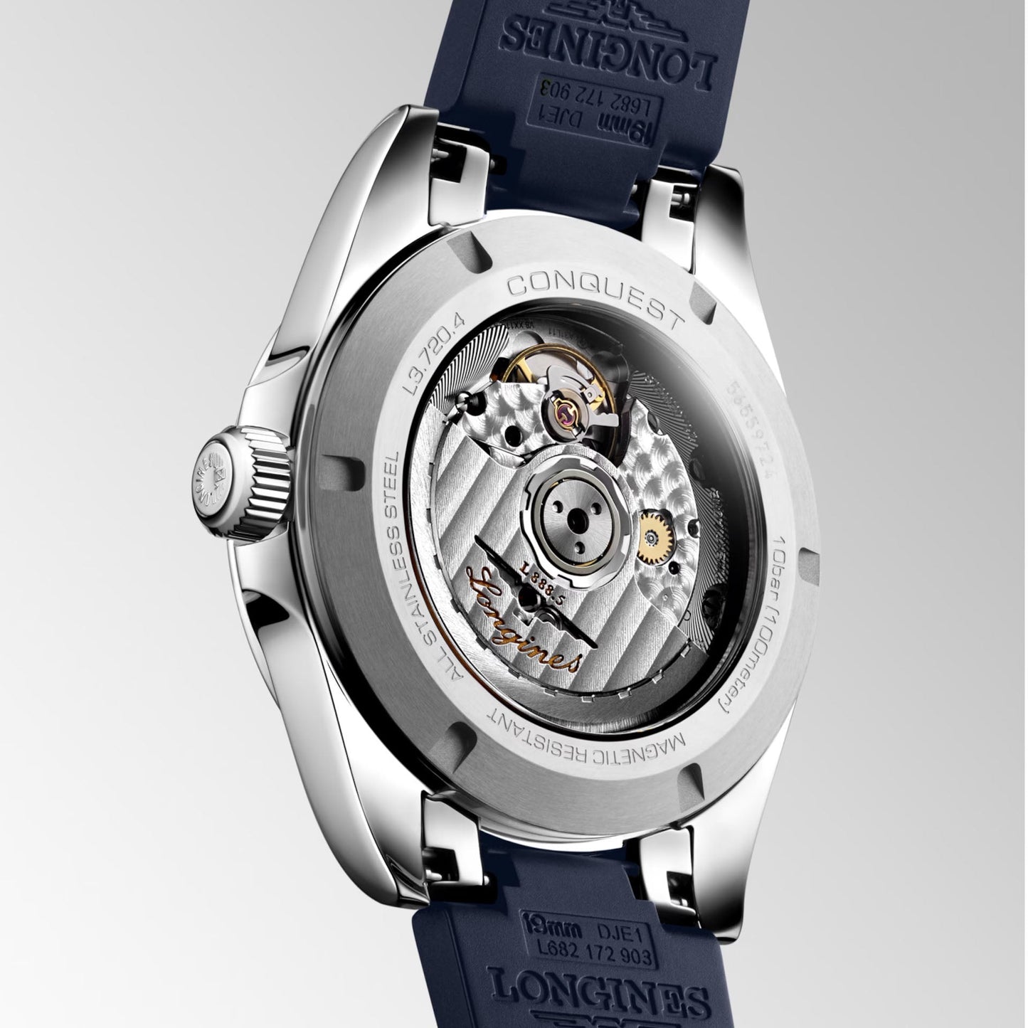 Longines horloge Conquest 38mm blauw automatisch staal L3.720.4.92.9