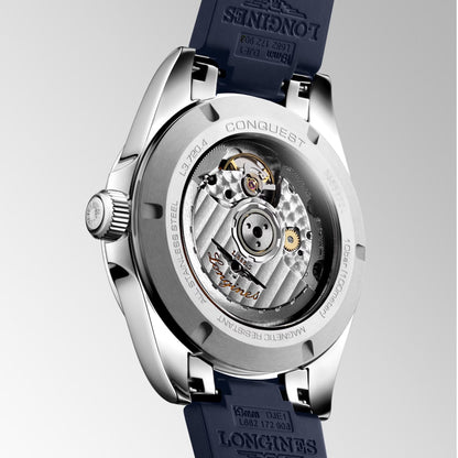 Longines horloge Conquest 38mm blauw automatisch staal L3.720.4.92.9