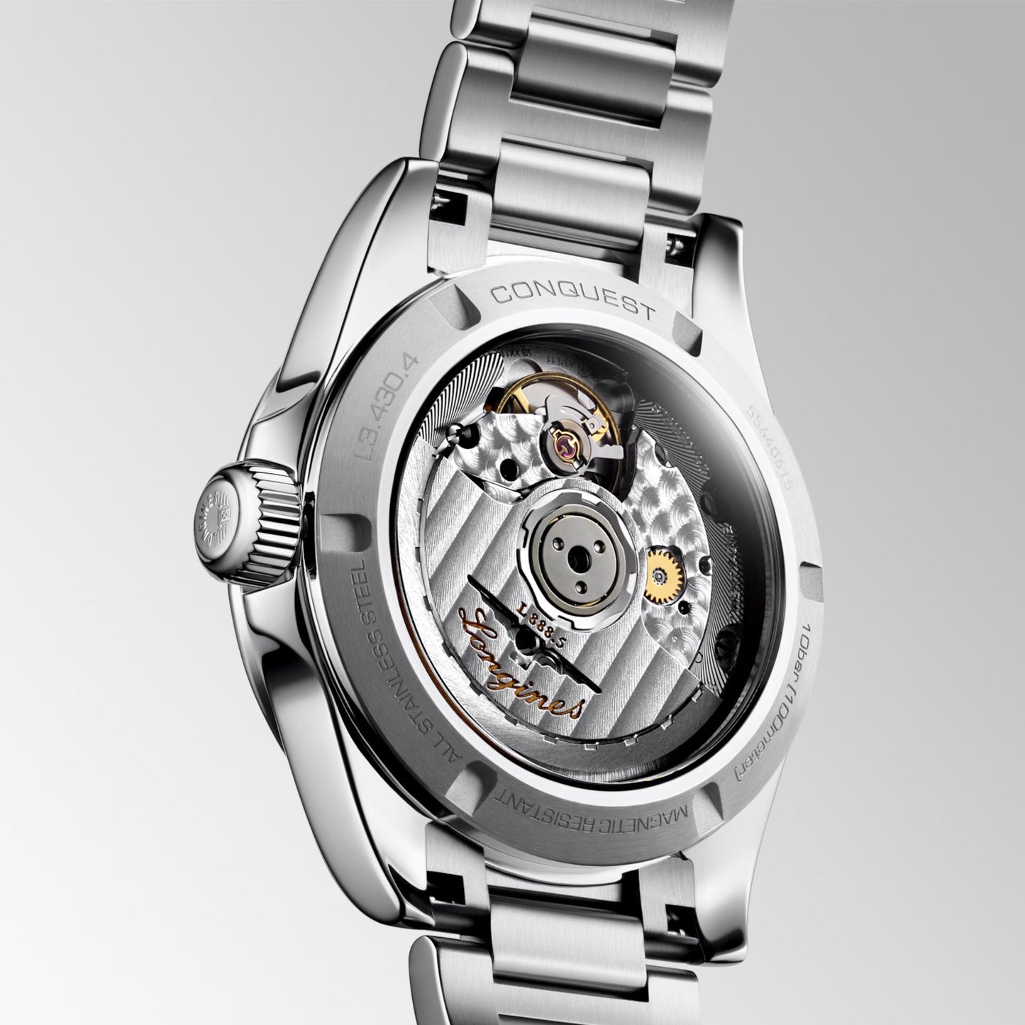 Longines horloge Conquest 34mm groen automatisch staal L3.430.4.02.6