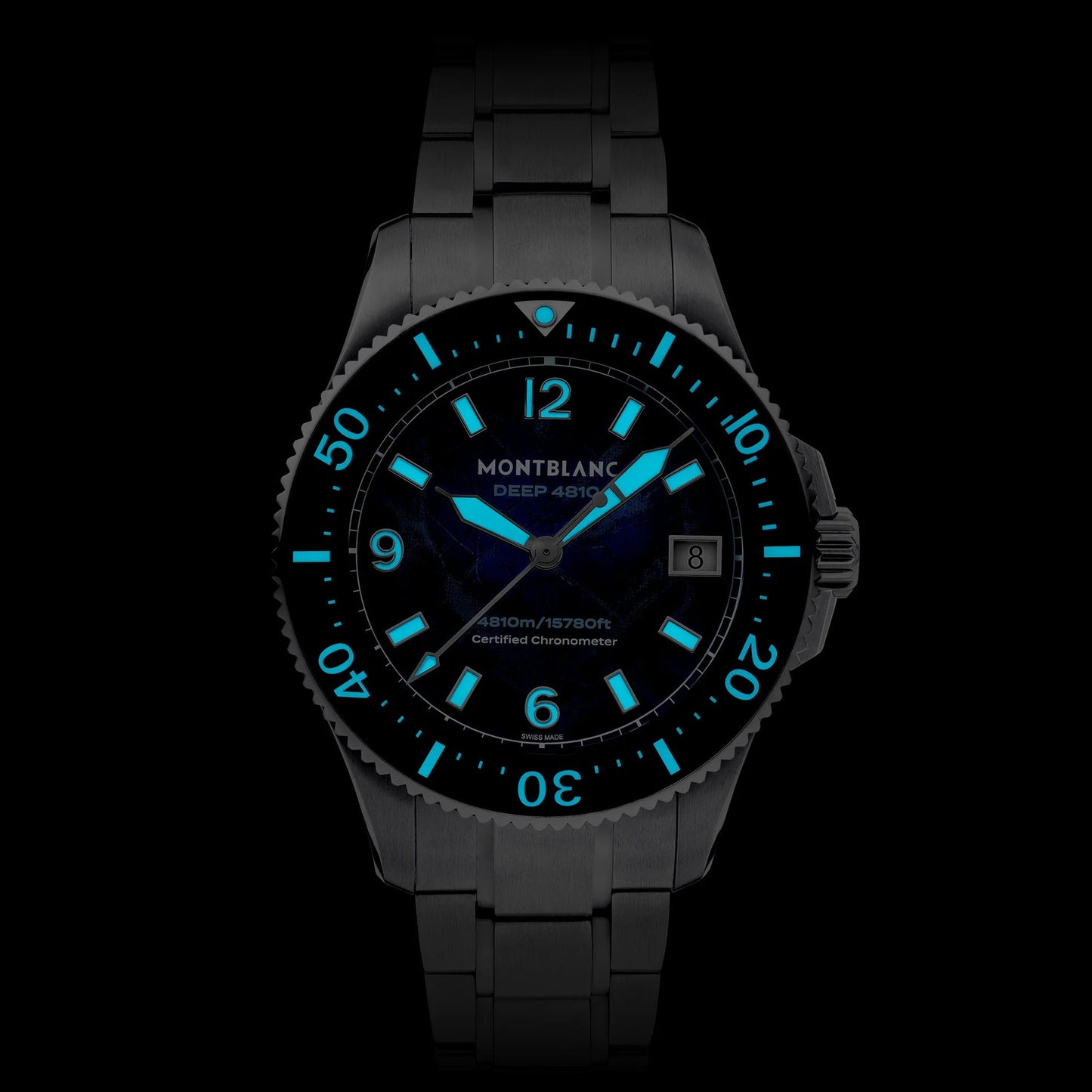 Montblanc Iced Sea 0 Oxygen Deep 4810 43mm Blauw Automatisch Titanium Horloge 135634