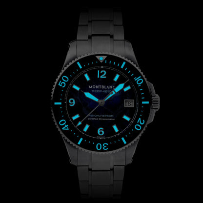 Montblanc Iced Sea 0 Oxygen Deep 4810 43mm Blauw Automatisch Titanium Horloge 135634